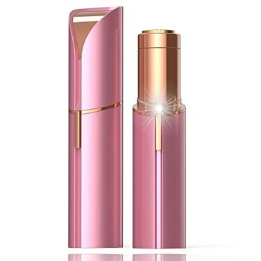 Facial Hair Removal for Women - Painless Hair Removal Device (Rechargeable), Portable Facial Hair Remover for Women Face, Upper Lip, Chin, Arms and Peach Fuzz with Light (Pink)