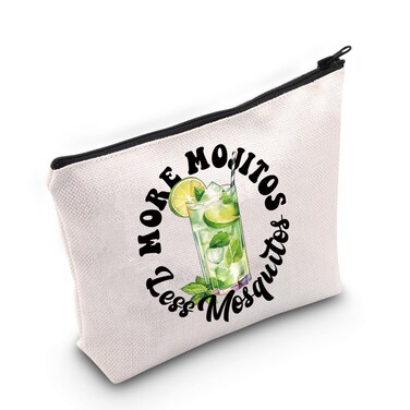 JNIAP Mojito Drink Gift More Mojitos Less Mosquitos Cosmetic Bag Mojito Lovers Party Gift (More Moj-itos Bag)