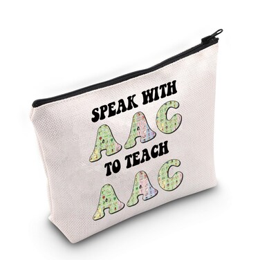 JNIAP Special Education Gift Speak With AAC to Teach AAC Cosmetic Bag AAC Gift for SLP (Speak With AAC Bag)