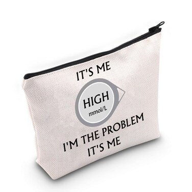 JNIAP Diabetes Awareness Gift It's Me High mmol/L I'm The Problem it's Me Cosmetic Bag Diabetes Support Gift (It's Me High Bag)