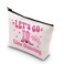 JNIAP Line Dance Cosmetic Makeup Bag Country Music Line Dancing Gifts Line Dancer Gifts Line Dance Zipper Bag (Let's Go)