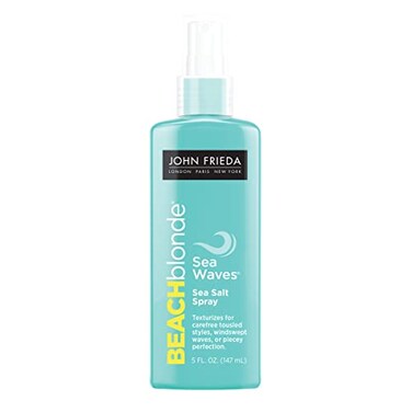 John Frieda Beach Blonde Sea Waves Texturizing Spray with Natural Salt for Tousled, Wavy Volume - 5 Ounce