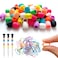 Jongdari 60pcs Silicone Hair Beads for Kids Girls, Colorful Rainbow Large Soft Rubber Pony Beads Kit - 60pcs, 10 Colors