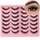 Short Lashes Natural Look 3D Mink Lashes Fluffy Eyelashes Wispy Cat Eye Lashes Pack 14 Pairs Strip Lashes 14MM False Eyelashes Pesta&ntilde;as Postizas Naturales Easy Fake Lashes Small