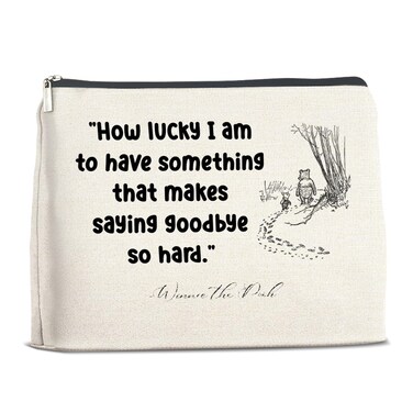 Friendship Gifts for Women Girls, Friend Leaving Gift Winnie the Pooh Makeup Bag for Best Friend Going Away Farewell Pooh Bear Cosmetic Bag