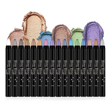 Eyeshadow Sticks Set 16 Colours/Set, Multichrome Pearly Eyeshadow Pen Glitter Eyeshadow Crayon Shimmer Eyeshadow Eye Brightener Stick, Waterproof&amp;Long Lasting, Eyes Makeup Gift for Women Girls