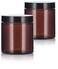 4 oz / 120 ml Amber Glass Jar with Black Smooth Lid (2 pack)