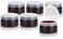 8 oz Amber PET Plastic Refillable Low Profile Jar with Clear Natural Flip Top (6 Pack)