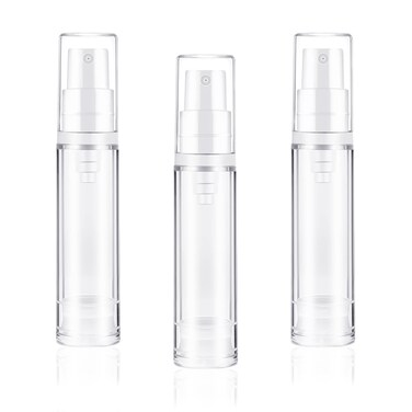 3pcs Empty Airless Pump Bottles Refillable Clear Travel Lotion Compact Vacuum Press Pump Bottle Cream Cosmetic Container for DIY Foundation, Gel, Lotion, Moisturiser - 10ml