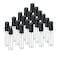20Pcs 5ml Empty Clear Glass Mist Spray Bottle Refillable Mini Perfume Atomizer Travel Sample Bottle with Black Aluminized Nozzle Makeup Container for Perfume (5ml Black Caps)