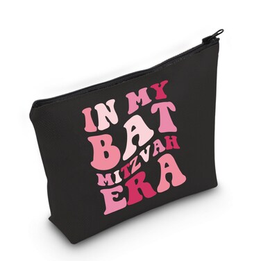 JXGZSO In My Bat Mitzvah Era Makeup Bag Jewish Gift For Bar Mitzvah Jewish Birthday Israel Gift (Mitzvah Era Bag)