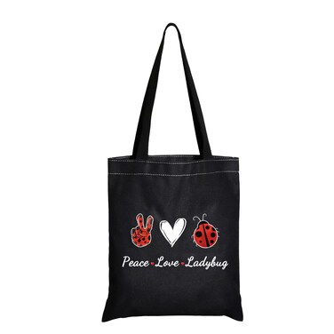 JXGZSO Good Luck Ladybug Symbol Shopping Bag - Gifts For Women, Peace &amp; Love Cosmetic Bag