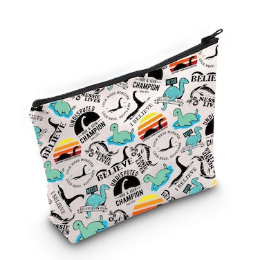 JXGZSO Nessie Lover Gift Cryptozoology Gift Plesiosaur Cryptid Cosmetic Bag Cryptid Creature Gift Mythical Ness Monster Makeup Bag