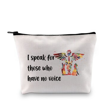 JXGZSO Vet Tech Gift I Speak For Those Who Have No Voice Cosmetic Bag Animal Lover Pouch Veterinarian Gift