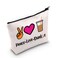 JXGZSO Peace Love Donut Junkie Makeup Bag With Zipper Coffee Donuts Lover Gift Coffee Junkie Cosmetic Bag