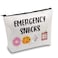 JXGZSO Emergency Snacks Food Makeup Bag Foodie Zipper Cosmetic Bag Food Safe Bag Snack Lover Gift Snacks Storage Bag