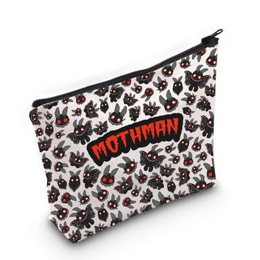 JXGZSO Mothman Cryptid Cosmetic Bag Cryptozoology Gift Cryptid Creature Gift Mythical Mothman Monster Makeup Bag Mothman Lover Gift