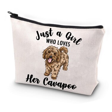 JYTAPP Cavapoo Makeup Bag Animal Lover Gifts Just A Girl Who Loves Her Cavapoo Cosmetic Bag Cavapoo Zipper Pouch Bag