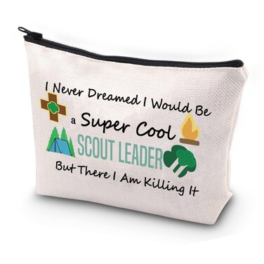 JYTAPP Scout Novelty Makeup Bag Troop Leader Gift I Never Dreamed I'd Grow Up To Be a Scout Leader Cosmetic Pouch