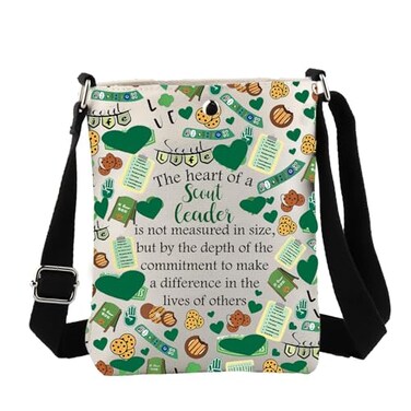 JYTAPP Scout Leader Makeup Bag with Zipper Troop Leader Gift Scout Cosmetic Bag Mom Pouch Gift (Crossbody Bag)