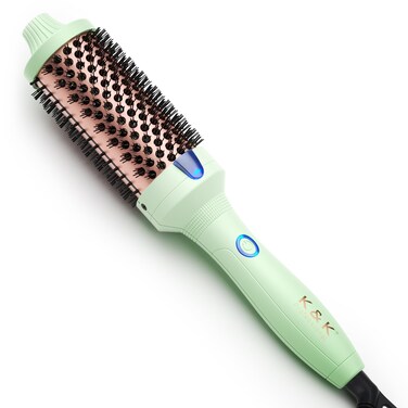 K&amp;K Pro Thermal Brush Creates Blowout Look, 1 3/4 Inch Ionic Heated Round Comb Makes Hair Smoother, Dual Voltage, Thermal Round Brush Effortlessly Achieves Gorgeous Curls, 30S Fast Heating