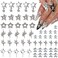 55pcs Y2K Star Nail Charms - 3D Nail Art Charms, Silver Star Rhinestones for Women &amp; Girls (9 Styles)