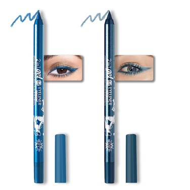 Kaely 2Pcs Sky Chill Blue Waterline Pencil Eyeliner, Sharpenable Multi-Use Gel Eyeliner Pencil, Eye Liner Waterproof Smudge proof, Smooth Eye Makeup Liners, delineador de ojos contra el agua, 07+09