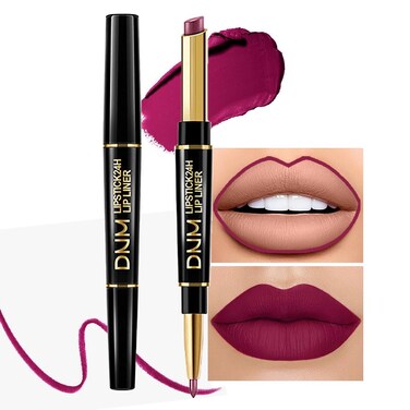 Kaely 2in1 Plum Purple Lip Liner &amp; Lipstick Set Kit for Women, DNM Matte Lips Kit with Lip Liner Lip Stains Long Lasting Waterproof 24 Hour Lipstick and Lip Liners Combo Lipliners Pencil Set 05