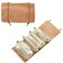 KAKKOII Roll Up Makeup Bag, Hanging Toiletry Bag, 4 in 1 Detachable Cosmetic Bag, 4 Removable Storage Bags, Travel Makeup Organizer Bags for Women Men(Khaki)