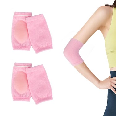 KALIONE 2 Pairs Elbow Moisturizing Sleeve Elbow Gel Cover Heel Socks Elbow Sleeves Elbow Pads for SPA Moisturizing Dry Cracked Skin Care