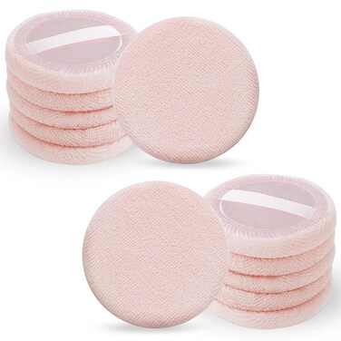 12 Pcs Round Powder Puffs Setting Powder Puff 2.3'' Cotton Cosmetic Puffs Velour Face Makeup Compact Makeup Sponge Cushion Puff Loose Powder Puff Make Up Sponges for Foundation Setting Powder