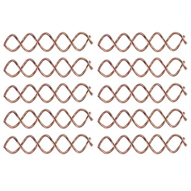 KALLORY Hair Clip, 10 Pcs Spiral Hair for Buns, Women Girls Bun Hair Style DIY (Golden), Jewelry Holder Stand