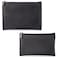 Portable Makeup Bag, 2 Pcs Small Zipper Pouch with Bottom, Black Makeup Bag for Purse, Pu Leather Travel Storage Bag for Small Items, Black