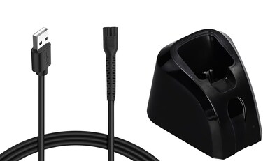 2PCS USB Charger Stand Set for Wahl Magic Clip Senior Sterling-4 Detailer Lithium-Ion Pro Clippers, Replacement Charging Cable for Wahl 8164 Finale &amp; 8173 Vanish Shaver
