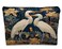 kdqua Chinoiserie Cranes Bird Floral Makeup Bag, Chinese Style Linen Cosmetic Bag Travel Toiletry Bag, Traditional Vintage Gifts for Bird Lovers Women Girls Bestie Niece Best Friend