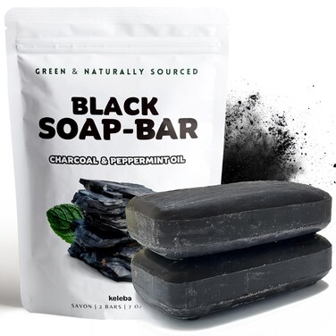 Activated Charcoal Soap Bar &ndash; Power Clean for Acne-Prone &amp; Blackhead-Prone Skin &ndash; Face, Body &amp; Back &ndash; Natural Ingredients, Plastic-Free - 3 Bars