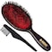 Kent CSFL Classic Shine Large Oval Cushion Straightening Brush and Hair Detangler - Natural Black Boar Bristle Hair Brush - Shine Hair Brush and Scalp Scrubber for Long Thick Hair + Hairbrush Cleaner