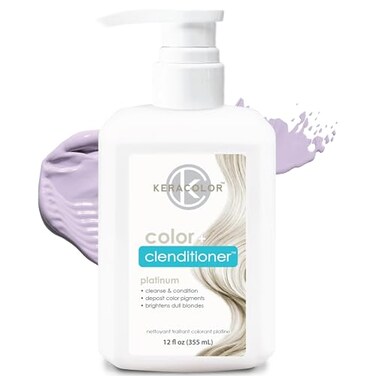 Keracolor Color + Clenditioner 3-in-1 Color-Depositing Conditioner, Gently Cleanses &amp; Conditions, Semi-Permanent Hair Color, 23 Shades, 12 Fl Oz