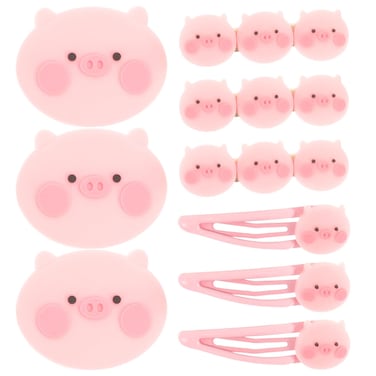 KESYOO Cartoon Pink Pig Hairpins Cute Animal Barrettes Stylish Accessories Hair Decor No Slip 9pcs