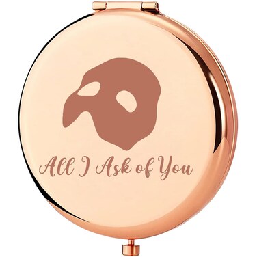 KEYCHIN Phantom Opera Musical Pocket Mirror Musical Theatre Gifts All I Ask of You Compact Makeup Mirror Phantom Opera Merch (Ask of You-RG)