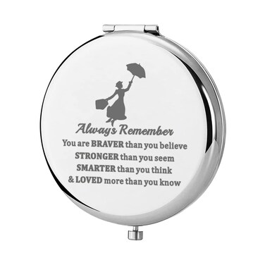 KEYCHIN Umbrella Mirror - Pocket Size - Braver, Stronger, Smarter Than You Think - Compact Mirror