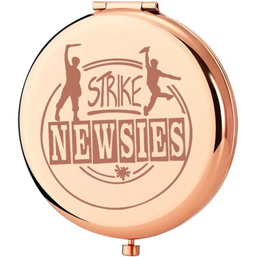 KEYCHIN Newsies Musical Pocket Mirror Newsies Theatre Gifts Strike Newsies Compact Makeup Mirror Broadway Newsies Merch (Newsies-RG)