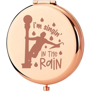 KEYCHIN Sing in The Rain Pocket Mirror Broadway Musical Theatre Gifts I'm Singin' in The Rain Compact Makeup Mirror I'm Singin' in The Rain Merch (Sing Rain-RG)