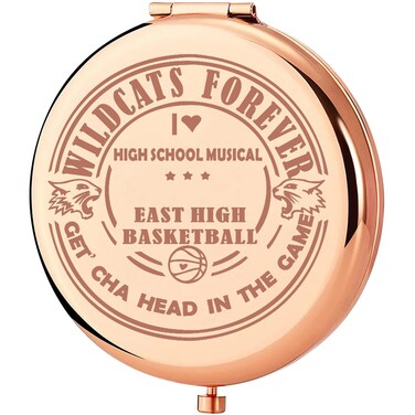 KEYCHIN High School Musical Pocket Mirror Musical Theatre Gifts East High Basketball Compact Makeup Mirror High School Musical Merch (High Basketball-RG)