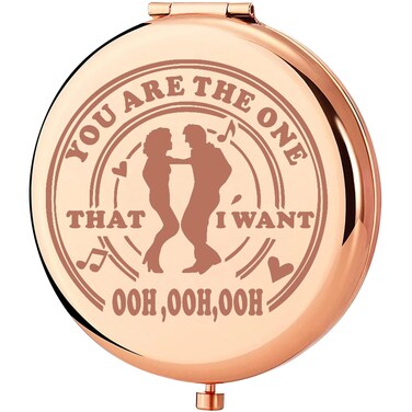 KEYCHIN Broadway Grease Musical Pocket Mirror Danny and Sandy Fans Gifts You are The One That I Want Grease Compact Makeup Mirror Broadway Grease Merch (Grease-RG)