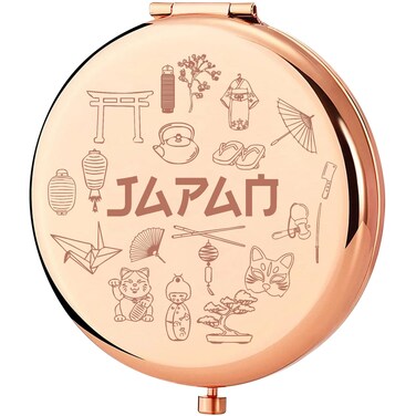 KEYHCIN Japan Trip Pocket Mirror Japan Souvenir Gifts Tokyo Travel Compact Makeup Mirror Japan Travel Traveling Gifts (Japan-RG)
