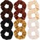 12 Pieces Satin Hair Scrunchies for Women Silk Scrunchies for Hair Scrunchies Bulk for Thick Hair Big Silky Hair Ties No Damage Silk Hair Accessories (Black Brown)