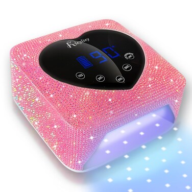 UV LED Nail Lamp, 72W Rechargeable Cordless Nail Lamp with 5 Timer Settings, Professional Nail Dryer Fast Dry Curing Lamp, Gel Polish UV Nail Lamp with Display Auto Sensor for Salon and Home