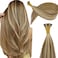 Remy I Tip Hair Extensions Human Hair Chocolate Brown to Caramel Blonde Real Itip Human Hair Extensions 20Inch Pre Bonded I Tips Human Hair Extensions Invisible For Women 30G/Pack