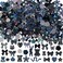 100 Pieces 3D Resin Butterfly Bear Nail Charms Rose Flower Peach Skirt Bow Deer Snake Rabbit Animal Shaped Nail Art Rhinestones Pearls for DIY Nail Art Decoration Making Craft (Black)